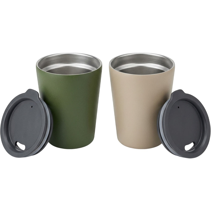 Xbvtl Stackable Vacuum Low Cup Set 10 oz x 2 Moss Oatmeal