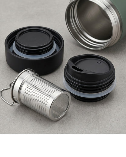 Xbvtl Vacuum Tea Tumbler with Removable Infuser 16 oz Smoke Green - Detail view